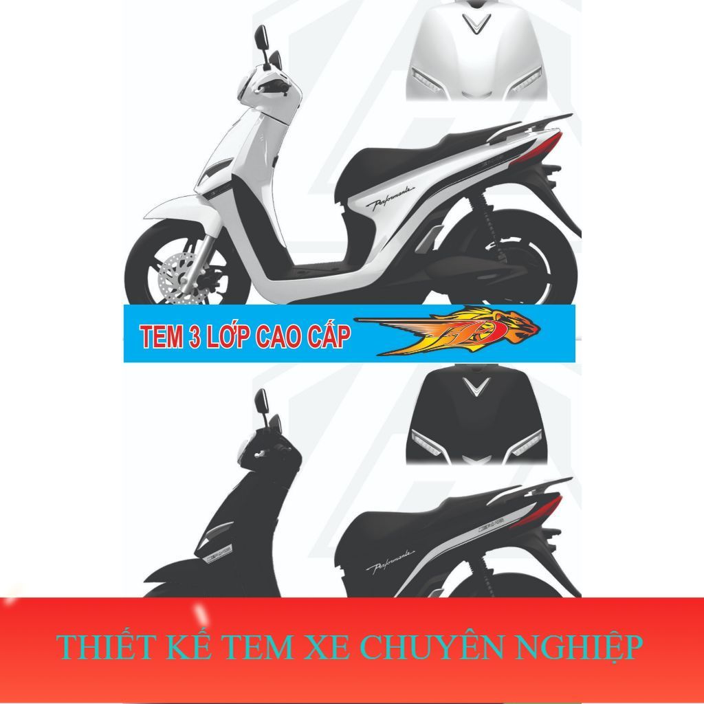 Tem dán xe Feliz S - Feliz NEO ,  Mẫu Tem Rời chỉ cách điệu, tem in 3 lớp  KHÔNG PHAI MÀU VIP