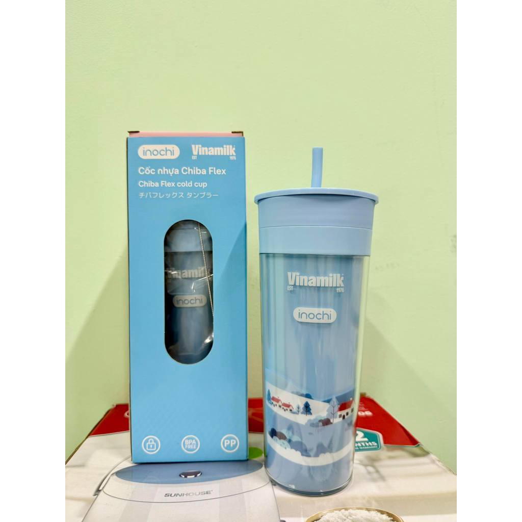 Cốc Nhựa Tritan Bền Đẹp, Không BPA Inochi Vinamilk Chiba Flex 650ml