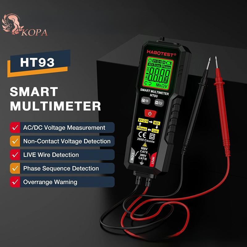 KOPA 1 Cái AC / DC Điện Trở Điện Áp Đo Liên Tục HT93 Đồng Hồ Vạn Năng Kỹ Thuật Số Thông Minh NCV Đồn