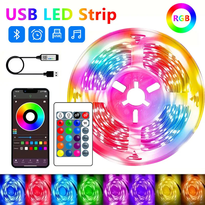 Đèn Led RGB Dải Điều Khiển Ứng Dụng Thay Đổi Màu RGB Đèn Led Ruy Băng Linh Hoạt Luces Led Băng Trang