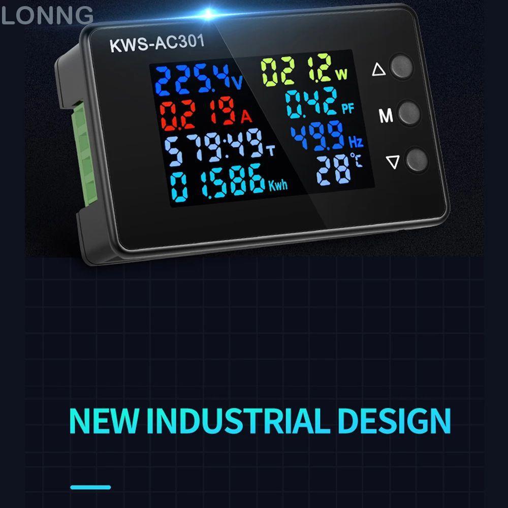 LONNG AC Wattmeter KWS-AC301 Máy dò nguồn Chip chuyên dụng AC 50-300V Đồng hồ đo năng lượng