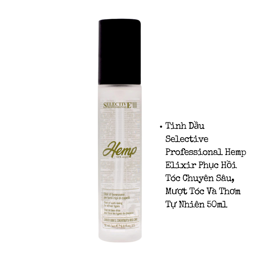 Tinh Dầu Selective Hem.p Elixir Thuần Chay Phục Hồi Tóc Chuyên Sâu Giúp Tóc Bóng Mượt