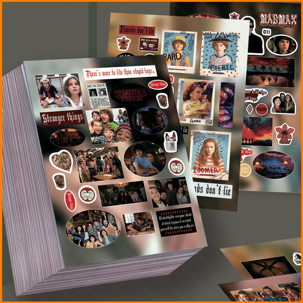 YT4 8 Tờ / bộ Stranger Things Dán Mike Wheeler Demogorgon Graffiti Hành Lý Trang Trí Chống Thấm Nước