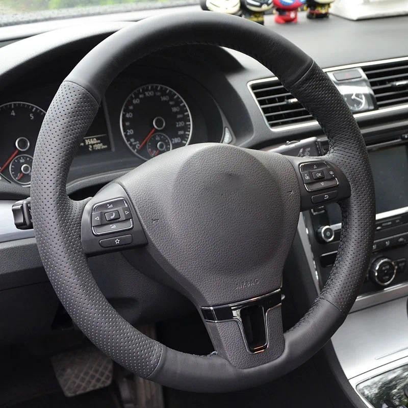 Bọc Vô Lăng Ô Tô Da Nhân Tạo Chống Trơn Trượt Cho Volkswagen VW Golf Tiguan Passat B7 Passat CC Tour