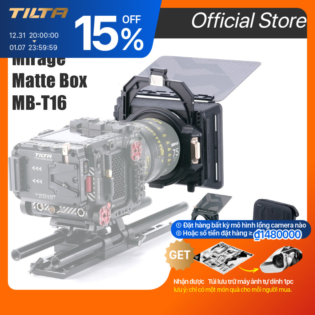 TILTA Mirage Matte Box Bộ lọc có động cơ VND Bộ lọc ND thay đổi 95mm Bộ lọc tròn mới 67 / 72 / 77 / 