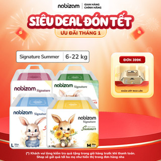 Combo 2 Bịch Tã Bỉm Đêm NABIZAM Signature Summer Nội Địa Hàn Mỏng Mềm Thoáng Khí Siêu Thấm Hút Size L30 XL26 2XL22 
