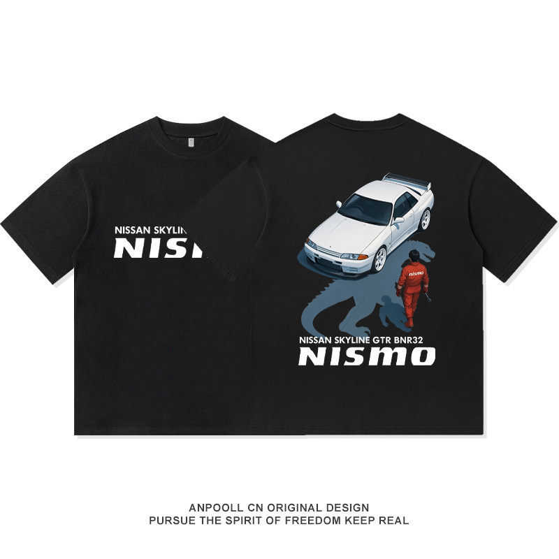 Nissan GTR32 JDM Cultural Modification - Godzilla Design Short Sleeve Cotton T-shirt Nam Mềm Mại