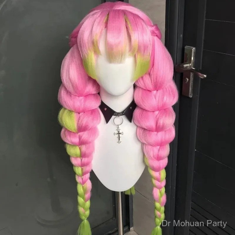Kanroji Mitsuri Tóc Giả Anime Cos Mitsuri Tóc Giả Cosplay Mitsuri Prop