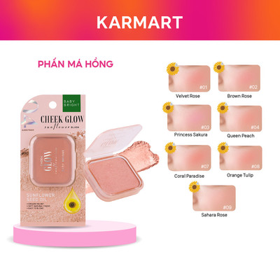 [Date 12/2026 QUÀ TẶNG] Phấn Má Hồng Baby Bright Cheek Glow Sunflower Blush Chất Mềm Mịn, Có Ánh Nhũ 5.2G