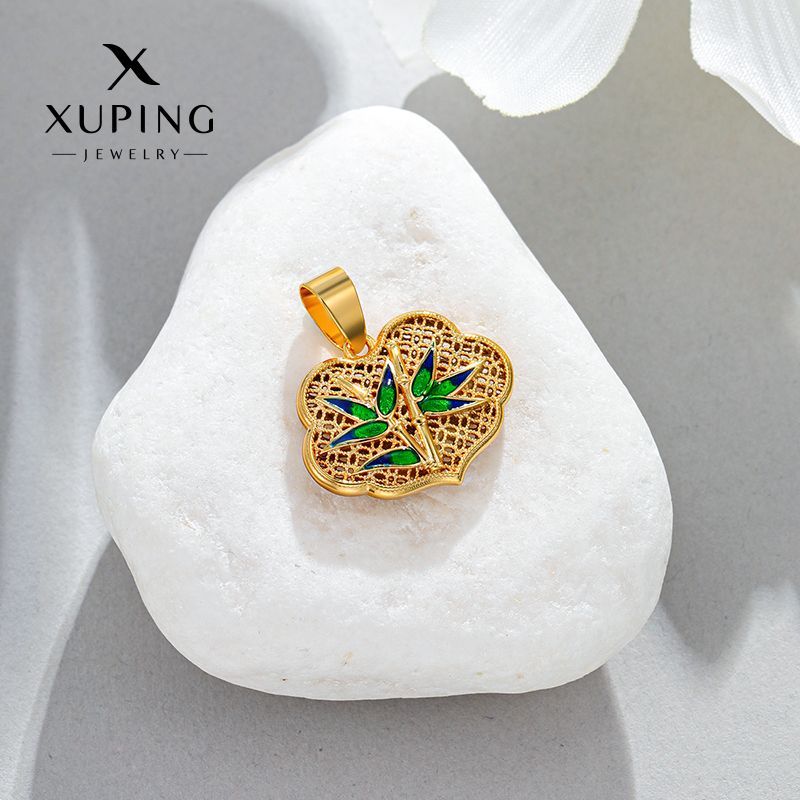 A New Xuping Jewelry Pendant for Women Fashion Retro Trend ins Wind Bamboo Leaf Ruyi Pendant Without