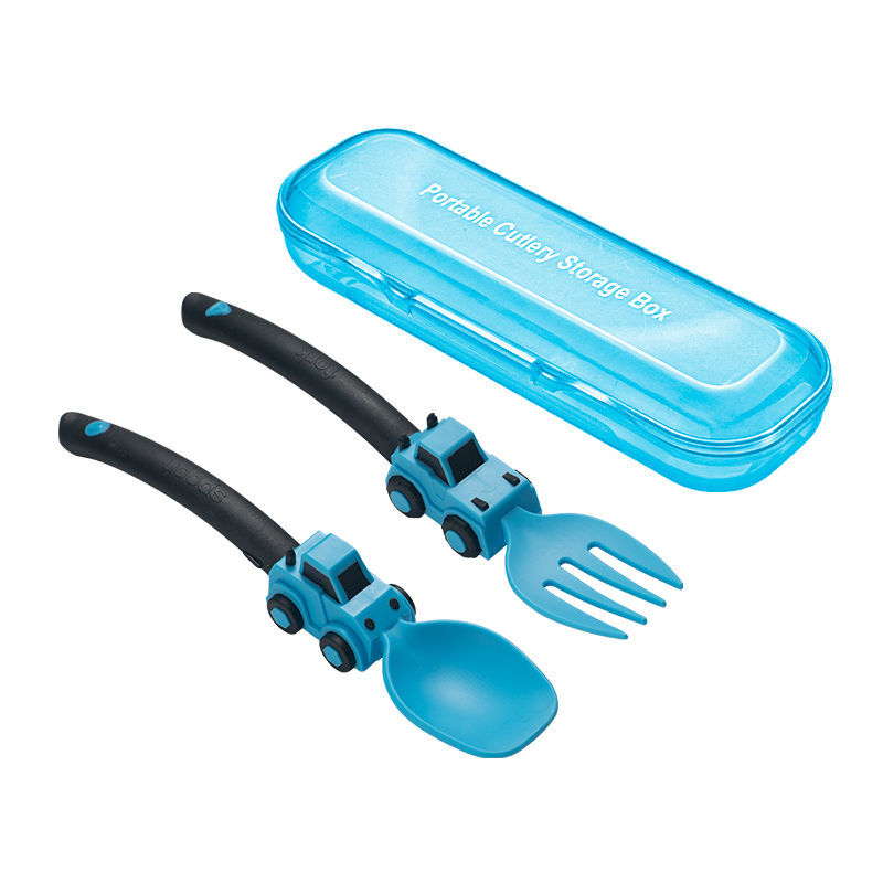 A New High-Temperature Resistant Baby Tableware Set Car Fork Spoon Eating Children's Spoon Household
