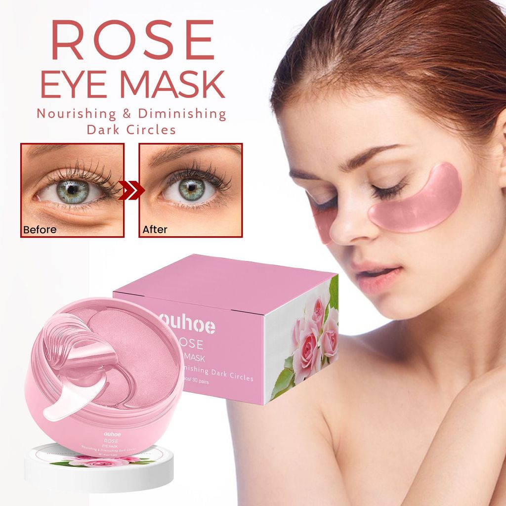 New Product#Pink Rose Eye Mask Eye Corner Fine Lines Eye Bags Dark Circles Moisturizing Firming Skin