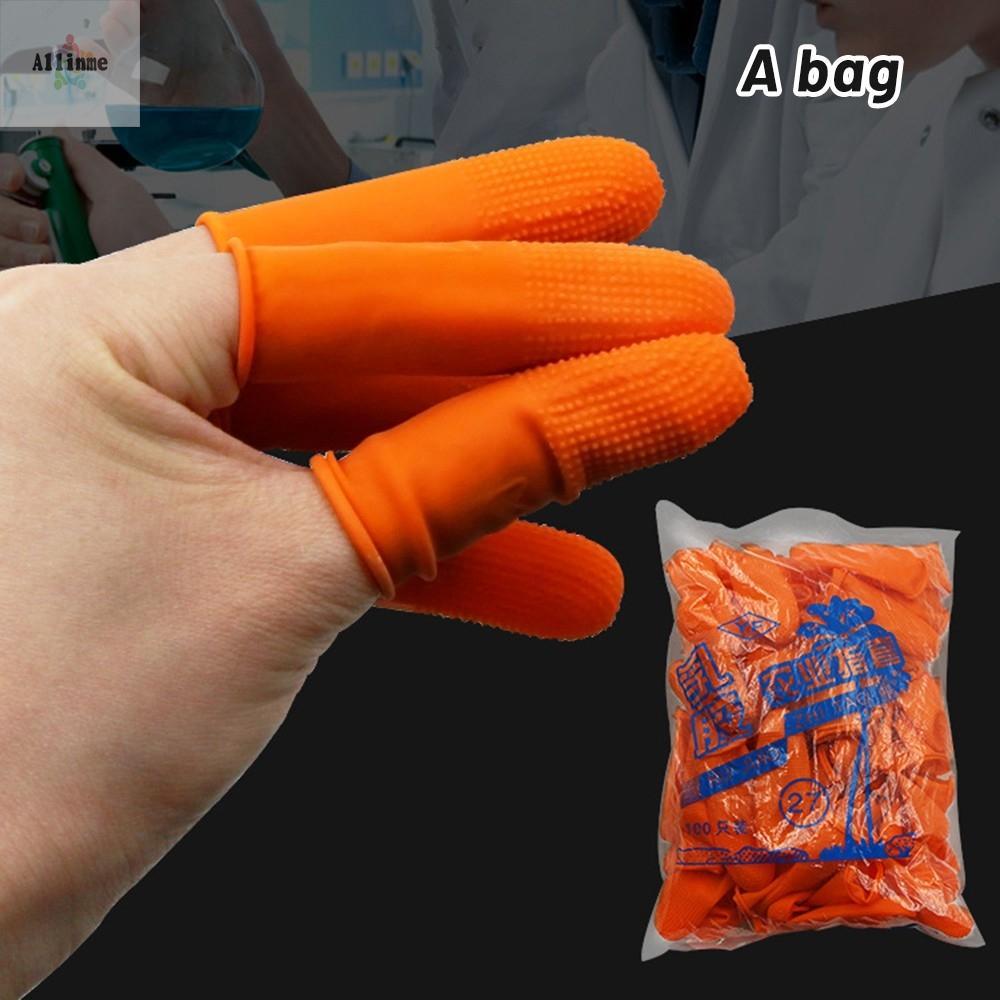 【ANME】Latex Orange Finger Cots Nonslip Gloves for Counting and Agricultural Protection
