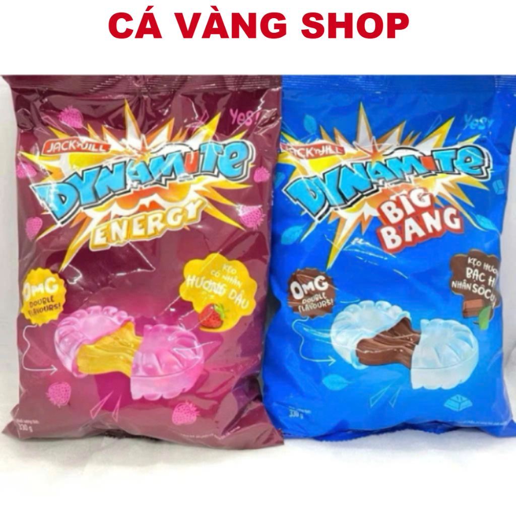 ( ƯU ĐÃI LỚN )  Kẹo Dynamite BigBang Hương Bạc Hà Nhân Socola và và Dynamite Energy hương Dâu 330g .
