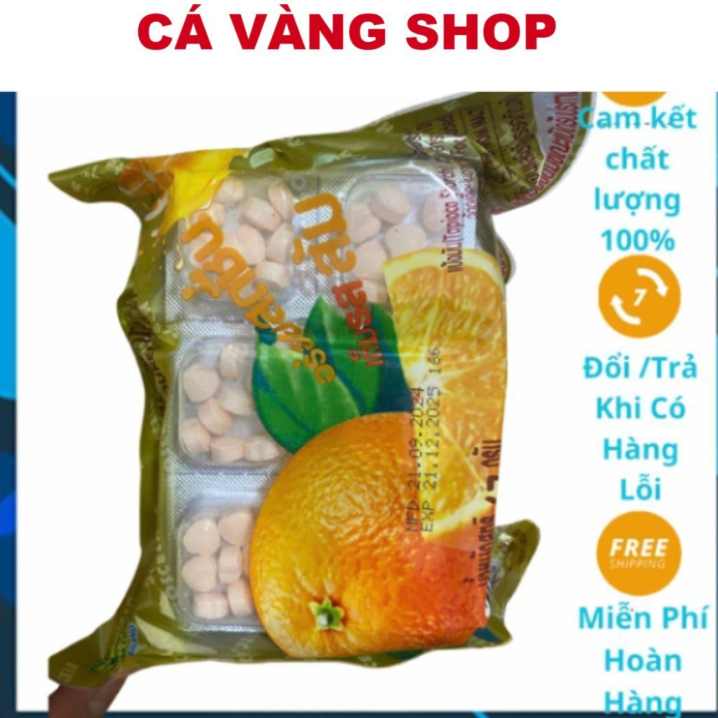 (SALE LỚN) Kẹo C cam Thái Lan,Kẹo C trái tim Thái Lan vỉ 24 hộp,Kẹo cam Vitamin C Thái Lan,Kẹo C Thá