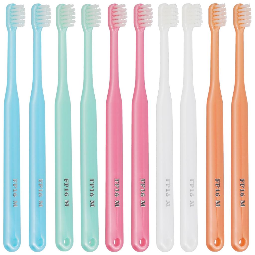 Fukuda Brush Industry [Made in Japan] - Set of 10 toothbrushes (2 of each 5 colors) for dental clini