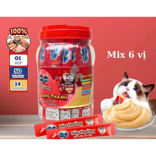 [HỎA TỐC] HŨ 50 THANH Súp thưởng cho mèo Silver Spoon thơm ngon giàu dinh dưỡng 6 vị (15g/thanh) -METROPET