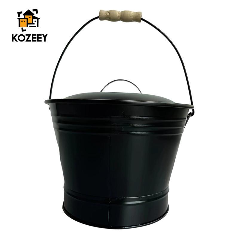 Xô tro lò sưởi KOZEEY, đa năng, chịu nhiệt, Xô than, Dụng cụ lò sưởi cho bếp đốt gỗ, nướng