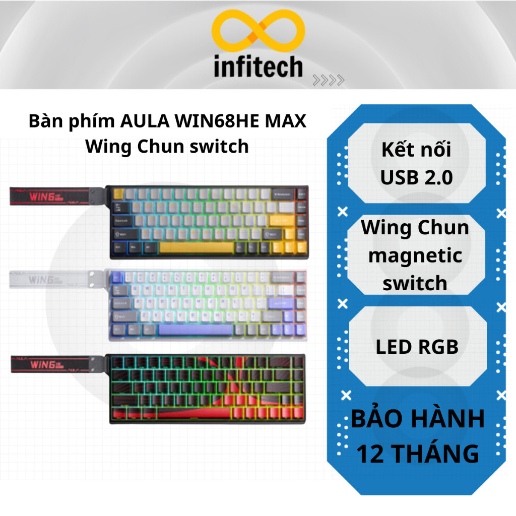 Bàn phím AULA WIN68HE MAX Wing Chun switch - Hàng Chính Hãng