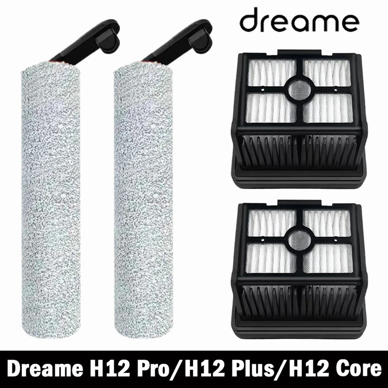 Dành Cho Dreame H12 Pro / H12 Plus / H12 Core Bàn Chải Mềm Phụ Tùng Ướt Khô Máy Hút Bụi Con Lăn Hepa
