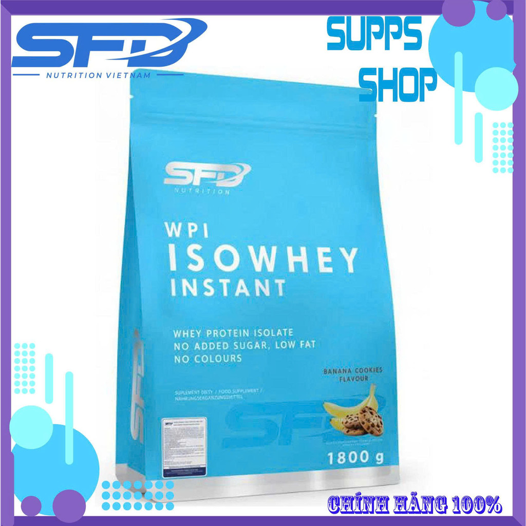 Whey Isolate SFD ISO 1.8kg – Tăng Cơ, Phục Hồi Nhanh, Ít Đường – Banana Cookie