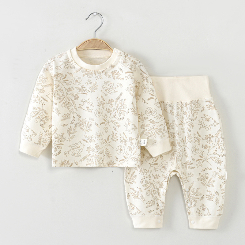 Clothes for Babies Underwear Spring and Autumn Shoulder Button Split Suit Male and Female Baby Base 