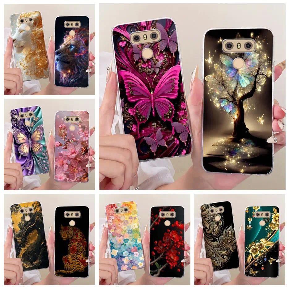 Dành Cho LG G6 Ốp Lưng LG G6 + H870 H871 H873 H870K Vỏ Sơn Cây Bướm Sang Trọng Silicon Mềm Cho LG G6