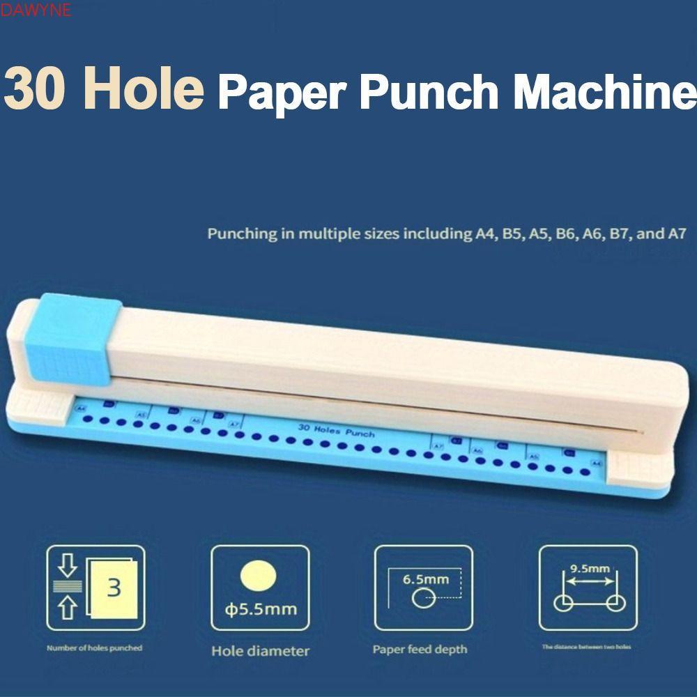 Máy đục lỗ giấy DWAYNE, 30 lỗ A4 / B5 / B6 / B7 Máy đục lỗ giấy đa năng, Hình tròn hiệu quả Đẩy tay 
