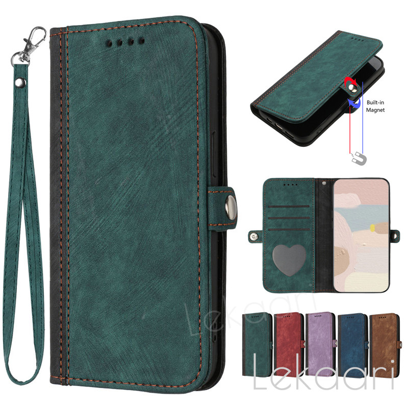 Ốp Lật Da Lộn Cho Realme V70 V23 X7 7 P4 P3 P1 GT 8 7 6 6T 5 Neo Pro Racing 5G Vỏ Đựng Thẻ Ví Da Màu