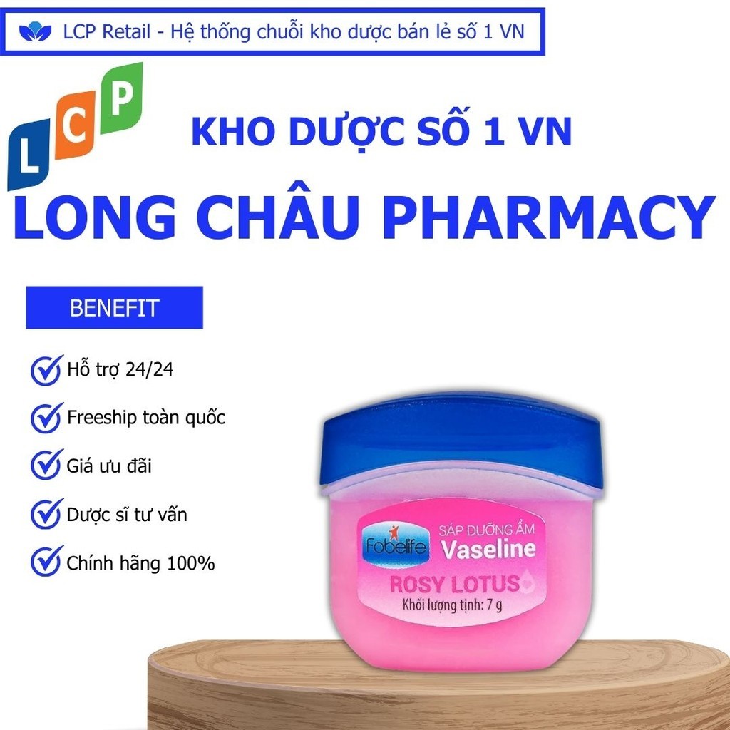 Sáp dưỡng ẩm Vaseline Rosy Lotus Fobelife 7g – Làm mềm và dịu da, dưỡng môi hiệu quả