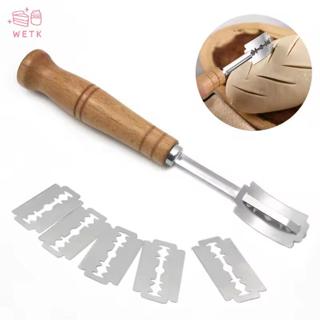 [WETK] Máy cắt bánh mì Bánh mì Pháp des Tiện ích nhà bếp Gỗ thông thường Tay cầm dài Phụ kiện làm bánh Bánh mì nướng vòm cong phong cách Châu Âu VN