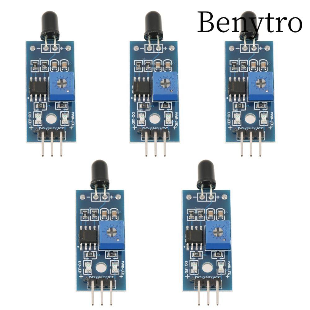 Benytro Mô-đun cảm biến cháy 5 CÁI, Máy dò phát hiện cháy điện áp rộng LM393, Đầu ra Analog Đầu ra k