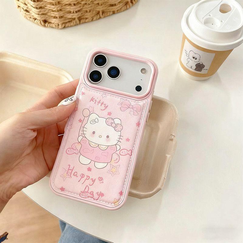 Vỏ bánh mì lỗ lớn Hello Kitty Tương thích với vỏ iPhone cho iPhone 16 Pro Max / 15 / 17 Pro / 14 Pro