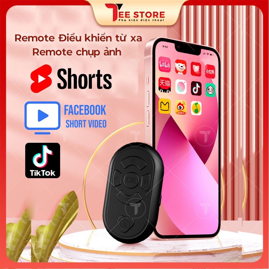 Remote lướt TikTok Bluetooth rảnh tay, điều khiển lướt video YouTube chụp ảnh quay video - NLTT
