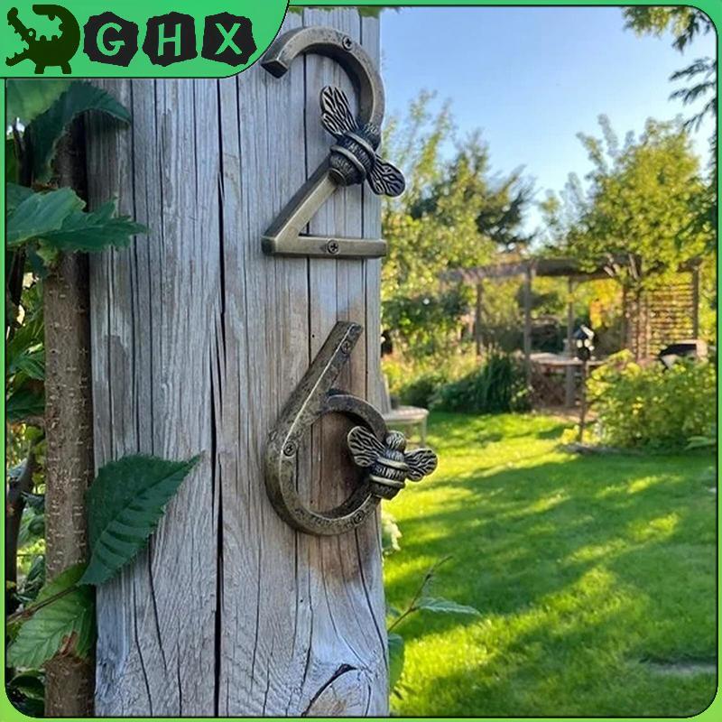 GHX Bee House Số Ký Đồng Bee House Số Kim Loại Hàng Thủ Công Cửa Hiện Đại Ký Số Biển Hiệu Mảng Bám S