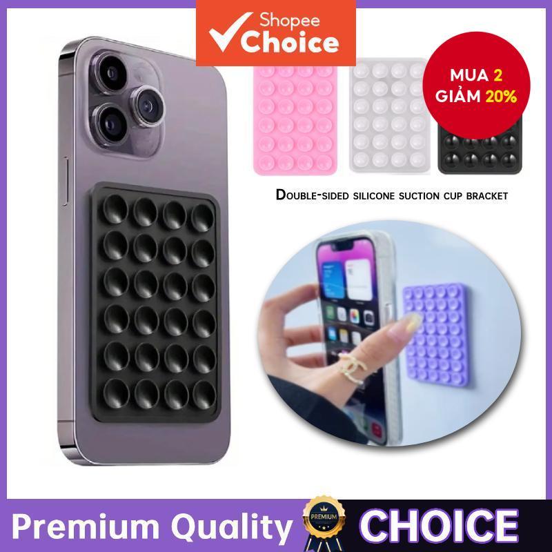 Lưng Điện Thoại Grip Hai Mặt Silicone Hút Cốc Cố Định Cao Su Hút Miếng Lót Đứng