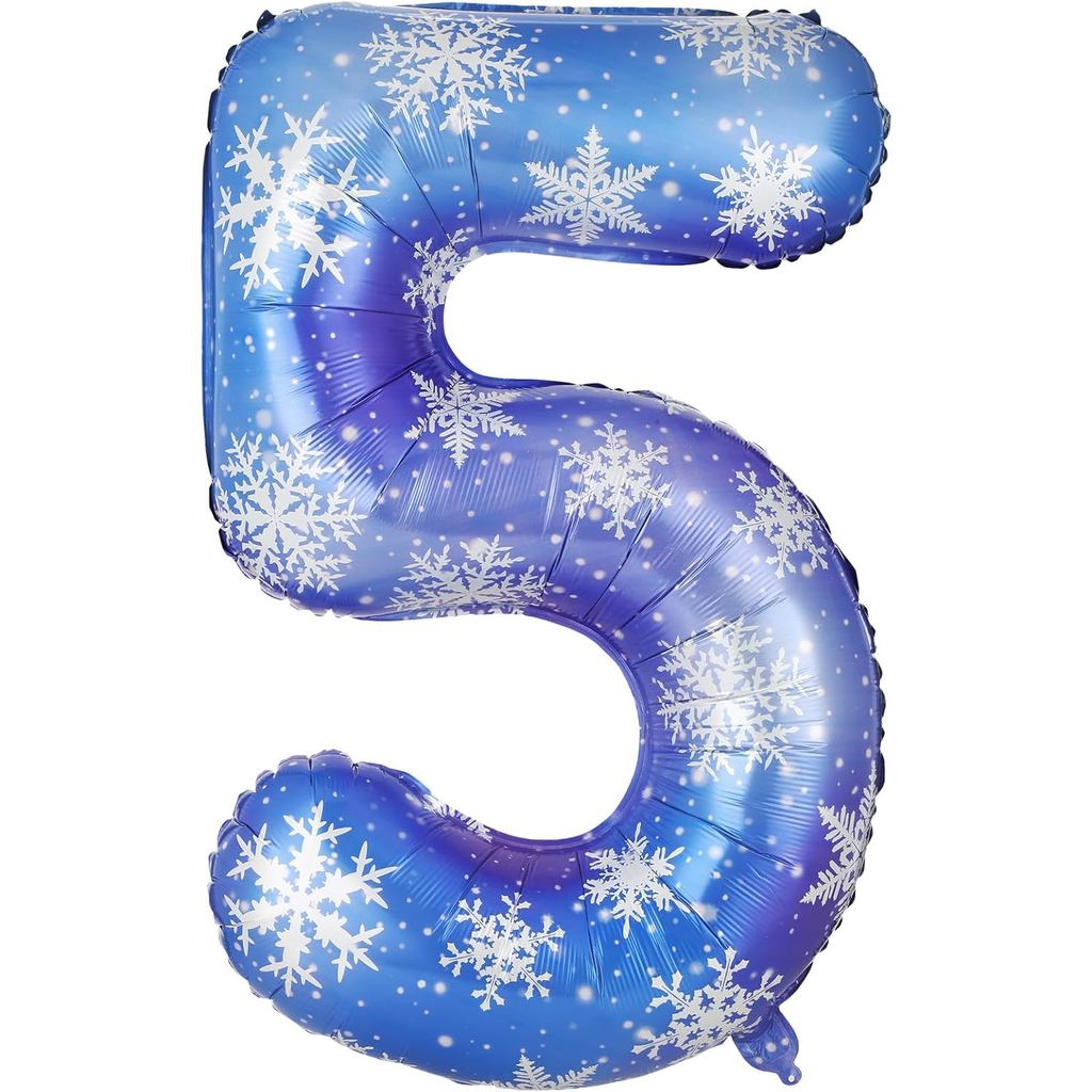40 Inch Màu Xanh Tuyết Số Bóng Bay Sinh Nhật Trang Trí Cho Bé Gái Sinh Nhật Bông Tuyết Theo Chủ Đề D