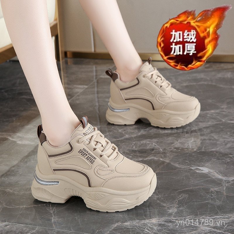 Bên Trong Tăng Chiều Cao 8 Bố Giày Nữ Nhỏ Phong Cách Mới Phù Hợp Với Giày Thể Thao Thông Thường Giày