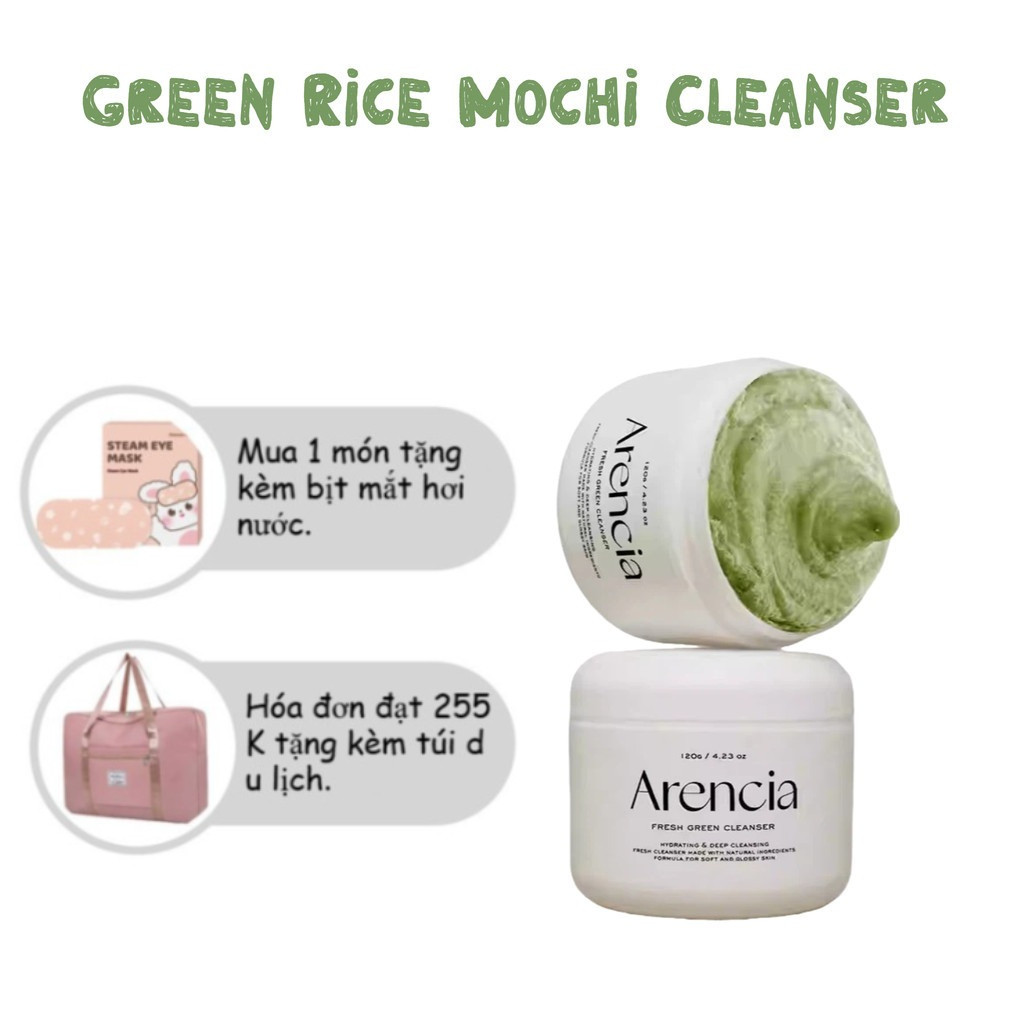 Sữa Rửa Mặt Dạng Kem Gạo Arencia - Làm Sạch Sâu, Mặt Nạ Đất Sét & Tẩy Trang