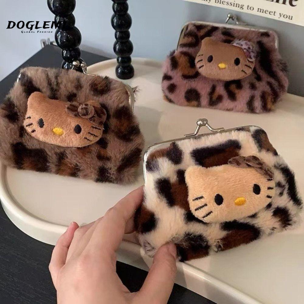 Ví DOGLEMI Hello Kitty, Túi đựng họa tiết da báo Mini, Ví nhỏ quà tặng Hello Kitty dễ thương