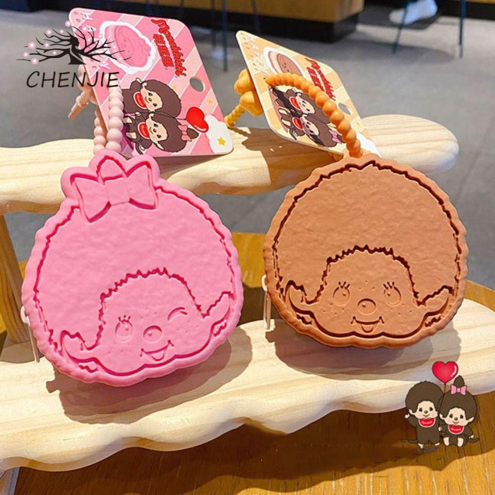 Ví đựng tiền xu búp bê HENJIE Monkiki, Quà tặng trang sức Móc khóa búp bê Monkiki bằng silicon, Ins 