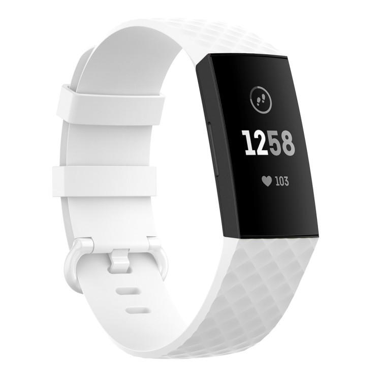 Dây đeo cổ tay TPU có khóa màu cho Fitbit Charge 4 / Charge 3 / Charge 3 SE, Size: S (Bạc)