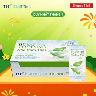  Thùng Sữa chua uống tiệt trùng TH true YOGURT TOPPING nha đam tự nhiên  180ml x 48 Hộp  