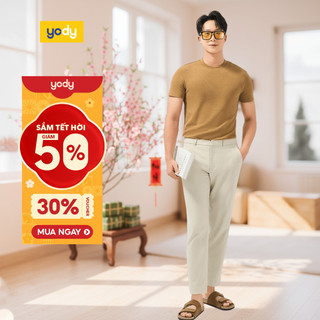  Quần âu nam cạp chun YODY thoáng khí và thấm hút cực tốt QAM6049 MCTR25A073 