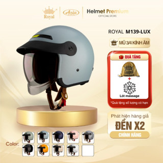  Mũ Bảo Hiểm 3 4 Royal Luxury M139 Lưỡi Trai Nón Bảo Hiểm Kính Âm Màu Trà Chống Nắng Bảo Hành 1 Năm 