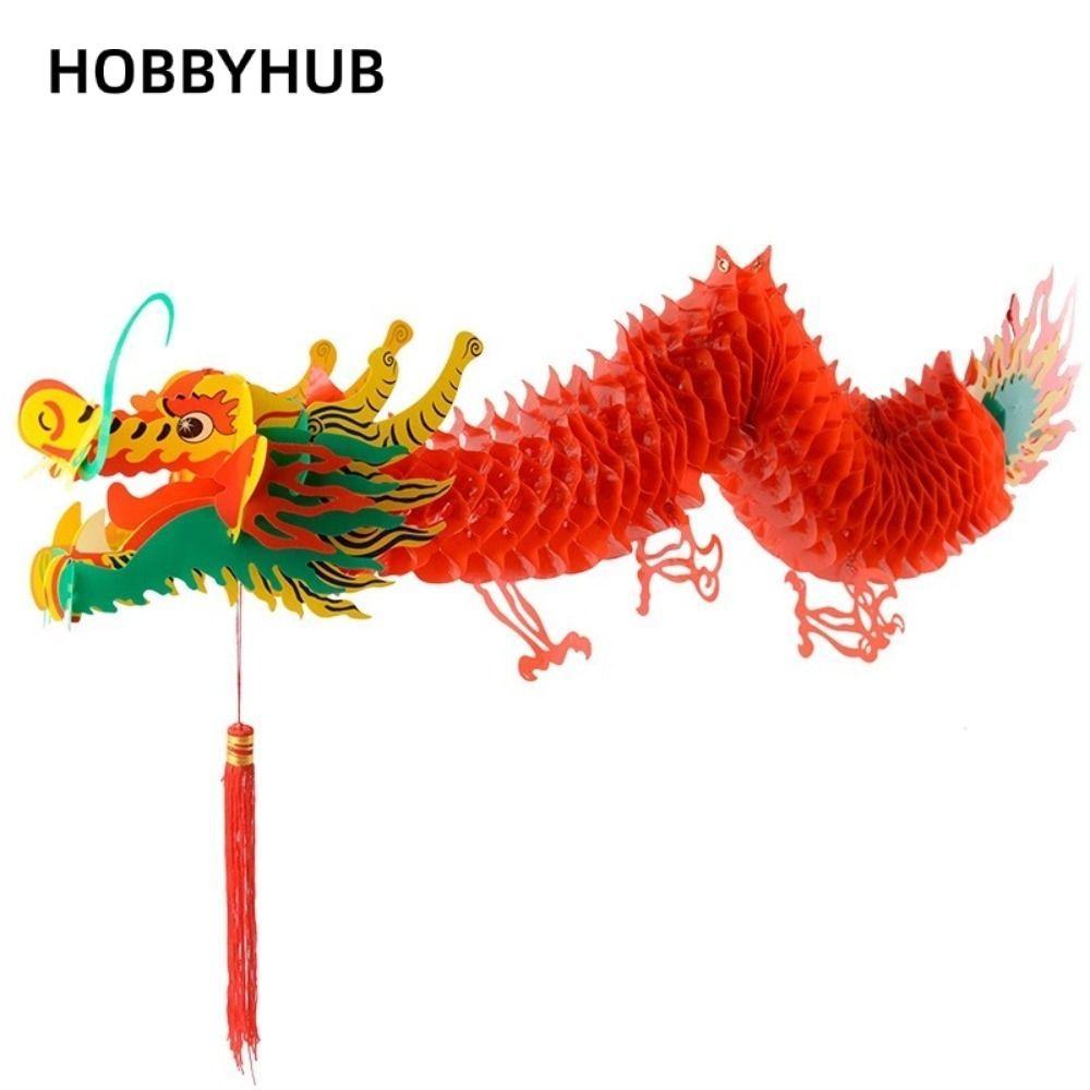 HOBBYHUB Rồng Trung Quốc, Treo Đồ Trang Trí Lễ Hội Mùa Xuân Năm Trang Trí Giấy, Biểu Ngữ 1M DIY Mall