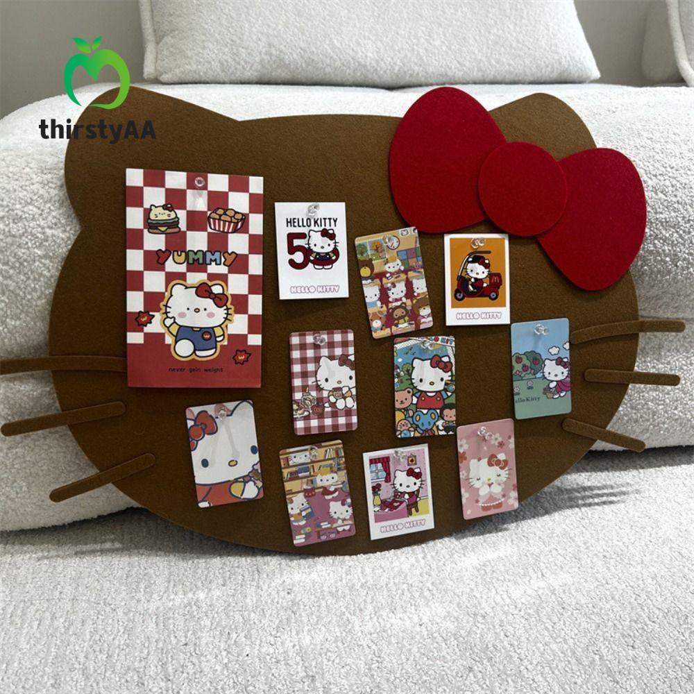 ThRSTYAA Kitty Felt Board, Hình ảnh Bưu thiếp Tấm ảnh nỉ, Thông báo sáng tạo 60x40cm DIY Display Fel