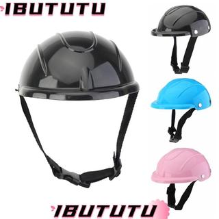 Mũ bảo hiểm cho chó cưng IBUTUTU, Mũ đội đầu xe máy cho thú cưng màu trơn có thể điều chỉnh, Mũ bảo hiểm an toàn cho chó con bằng nhựa nhẹ đẹp trai cho mèo