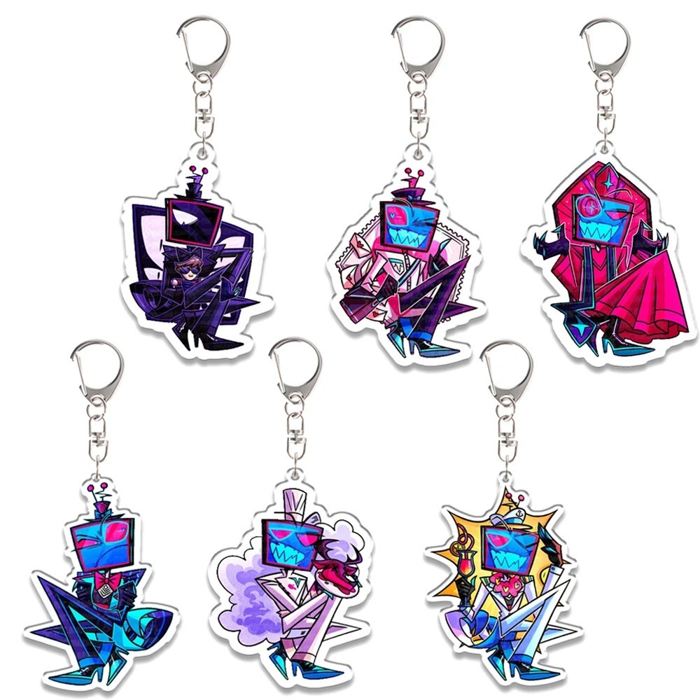Móc khóa Hazbin Hotel Vox Acrylic Mica trong suốt trang trí balo cặp sách phụ kiện quà tặng anime Ha