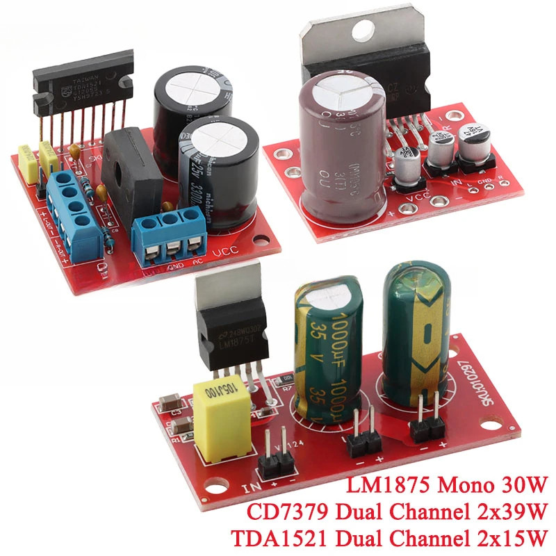 Mô-đun bảng khuếch đại công suất LM1875 Mono 30W TDA1521 Kênh kép 2 * 15W CD7379 2 * 39W Hiệu ứng cô